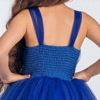 Kız Çocuk Sırtı Gipeli Tütü Etekli Payet Kemerli Uzun Abiye Elbise 74429