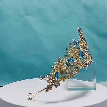 Gelin Tacı, Kına Tacı, Nişan Tacı Modelleri - Kristal Taşlı Şık Düğün Tacı 84360