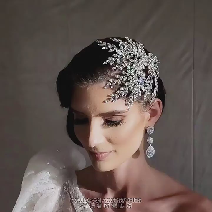 El Yapımı Kristal Taşlı Gelin Saç Aksesuarı 42133