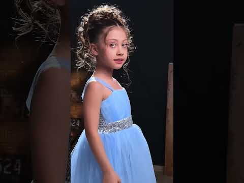 Kız Çocuk Sırtı Gipeli Tütü Etekli Payet Kemerli Uzun Abiye Elbise  74429